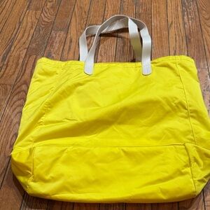 Lululemon Athletica Yellow Tote with White Straps